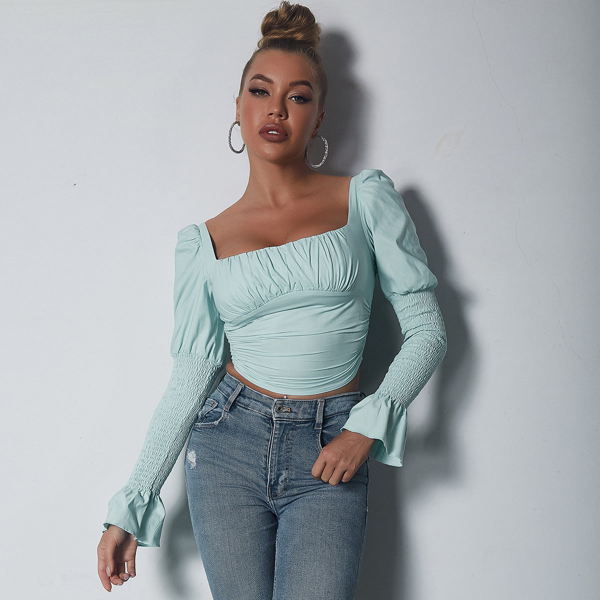 Macarons Babyblue Princess Crop Top