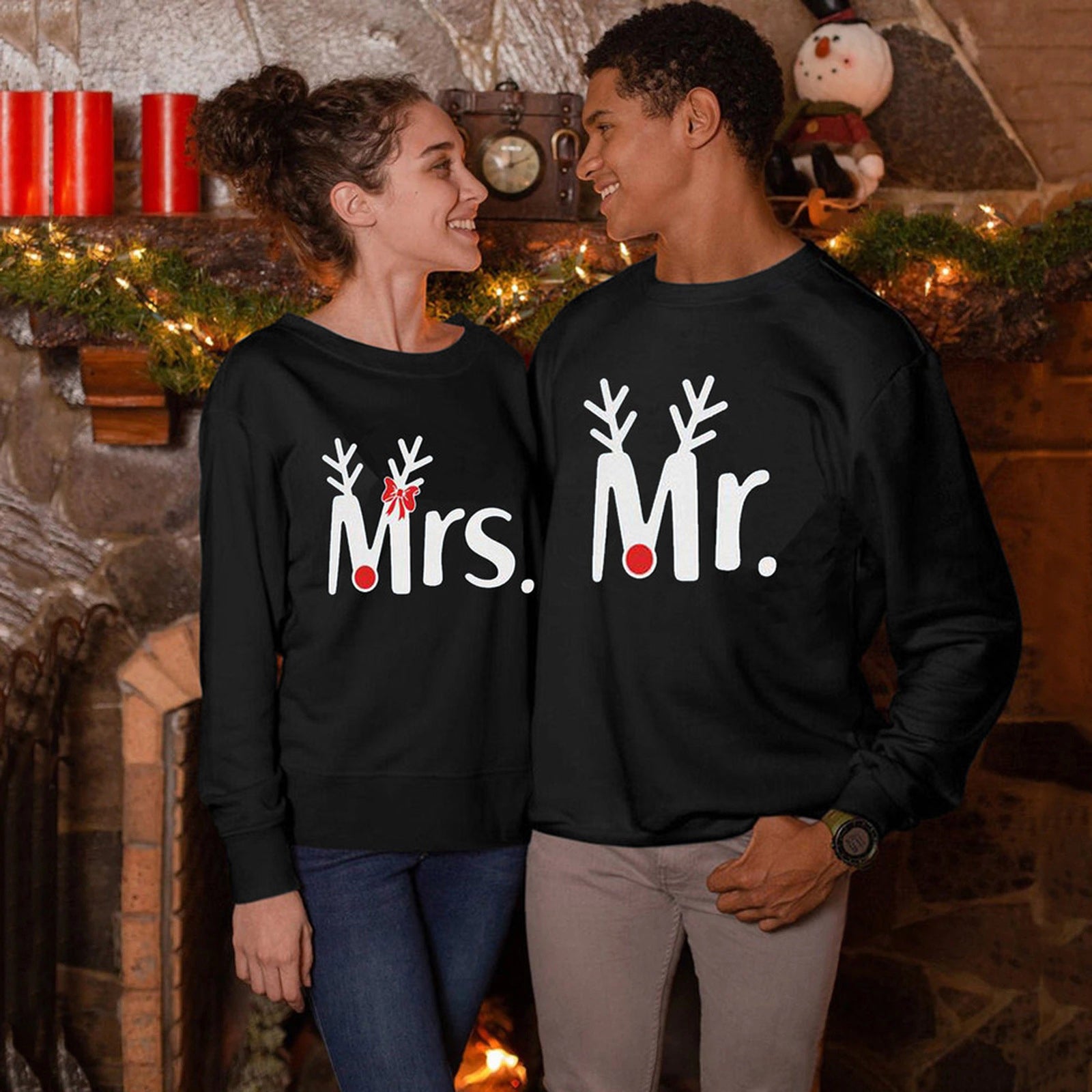 MR &amp; MRS Xmas Cotton Sweatshirt