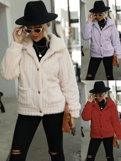 New 2022 INS Fall &amp; Winter Greta Pure White Warm Fleece Jacket