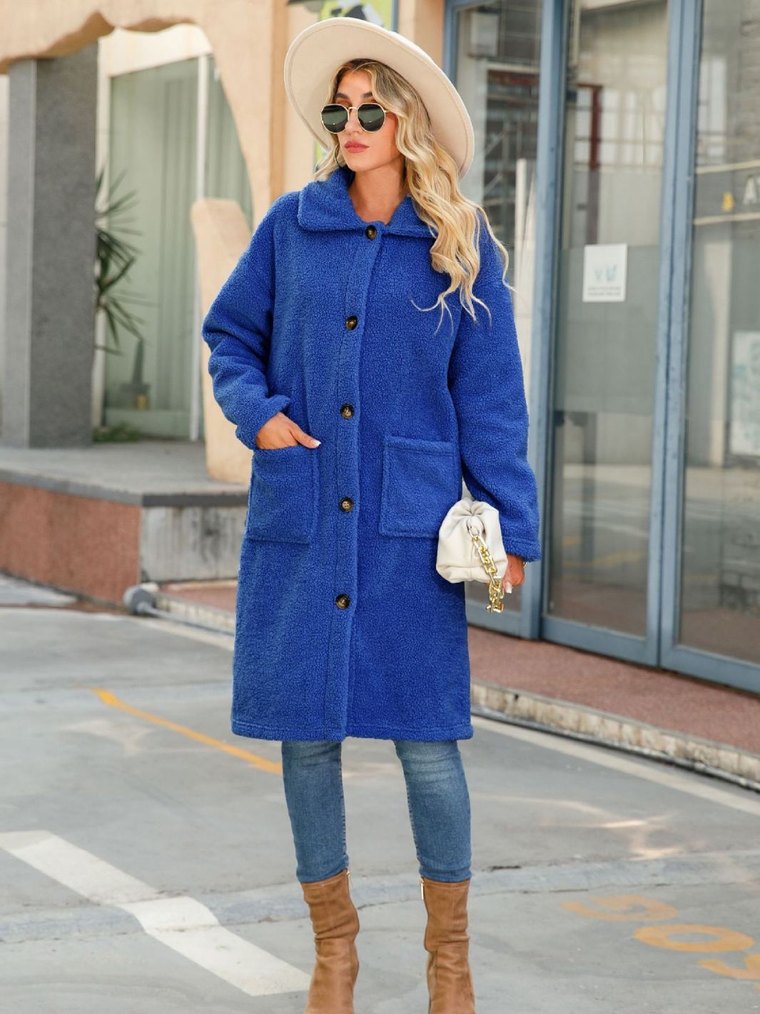 New 2022 INS Klain Blue Warm Fleece Coat