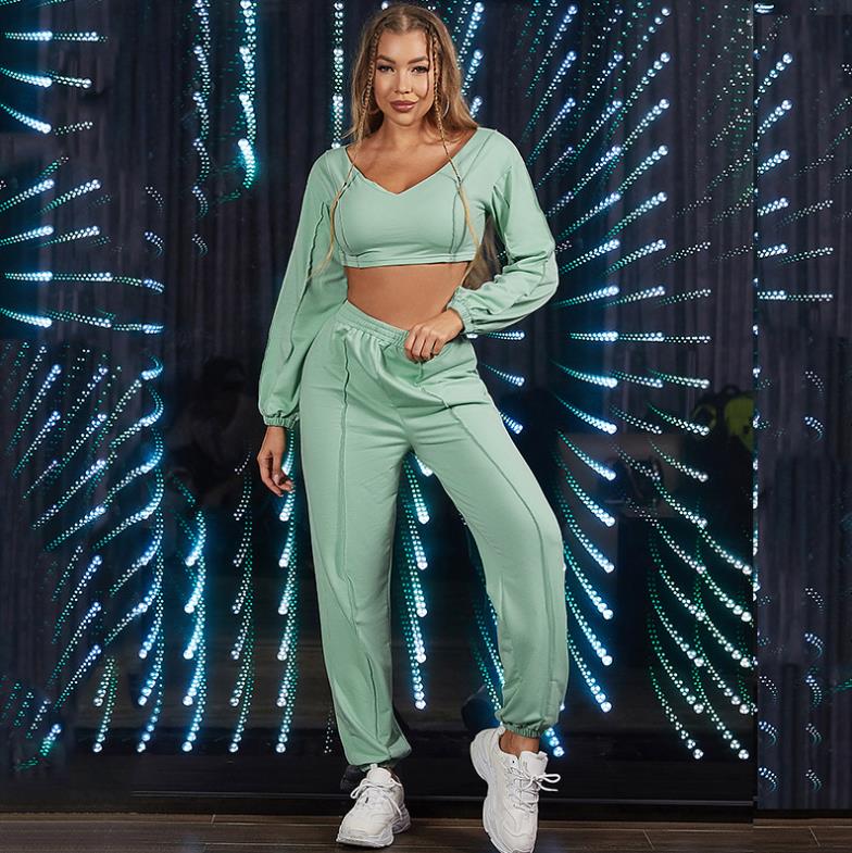 Phyllis Green Crop &amp; Trouser Sweatset